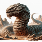 DALL·E 2024-01-23 15.37.04 - A digital illustration of a huge worm-like lizard monster made of...png