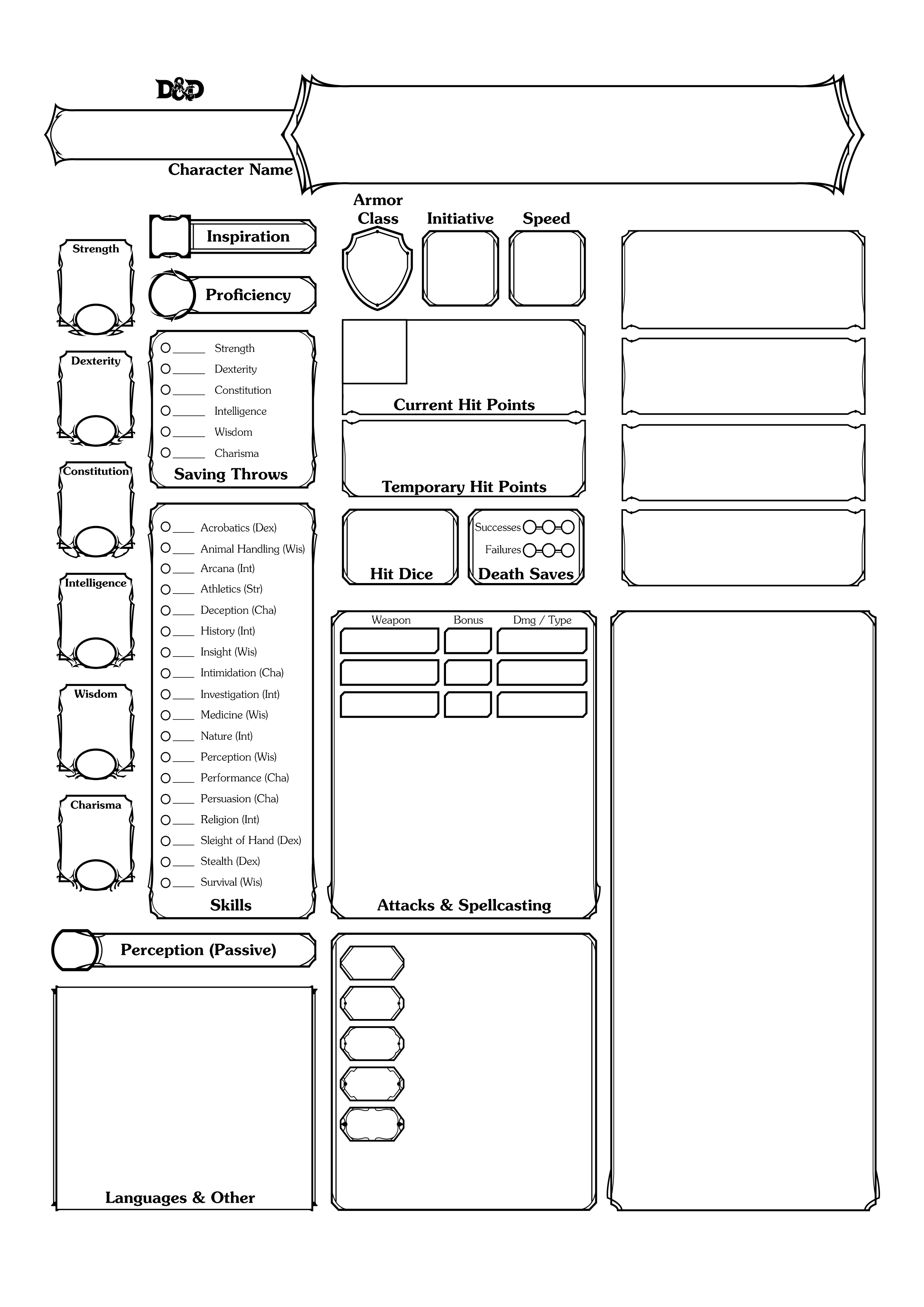 2nd Edition D&d Excel Character Sheet xsonarstuff