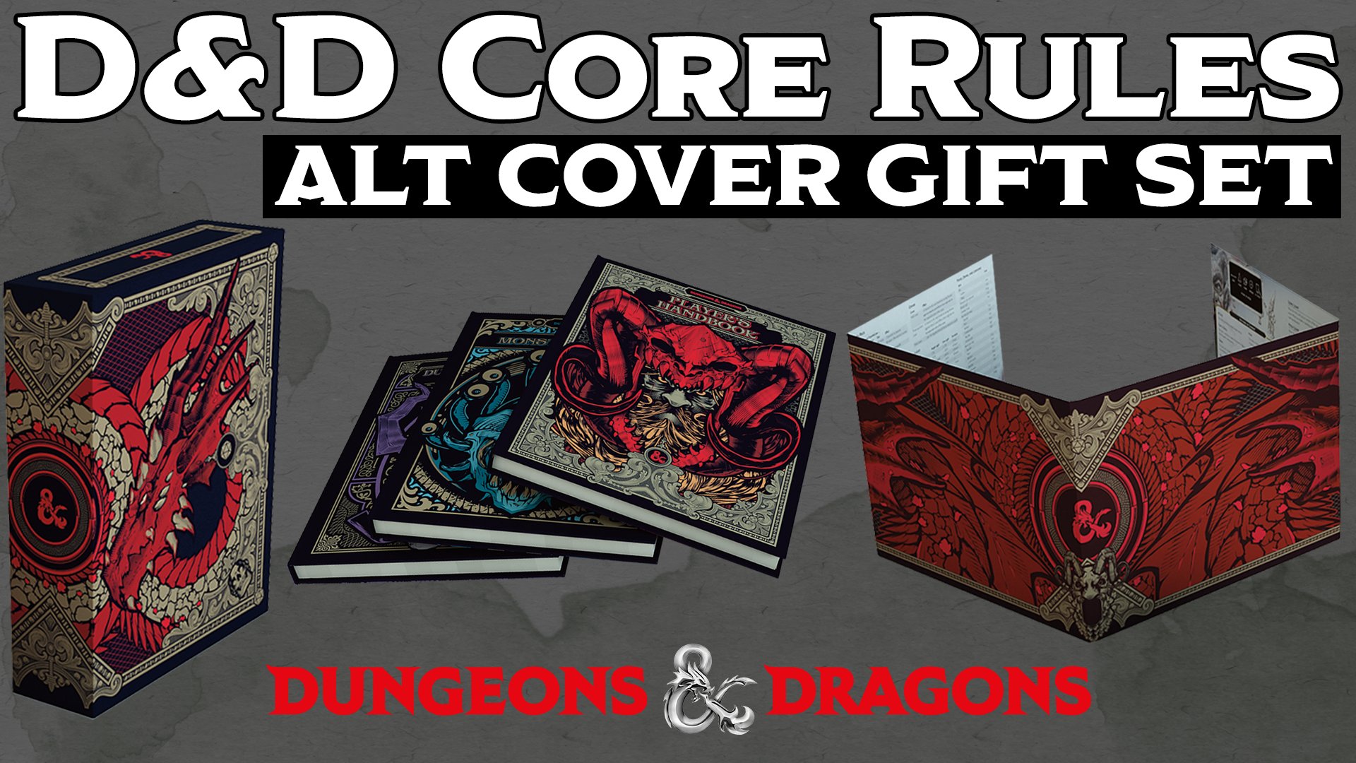 D&D: Limited Alternate Cover Core Rulebook Gift Set Available at