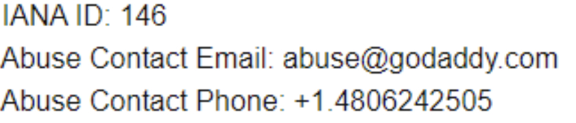 Abuse email, abuse@godaddy.com