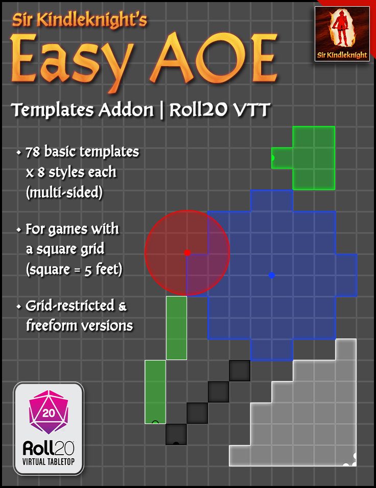 Easy AOE Templates Addon for Roll20 VTT