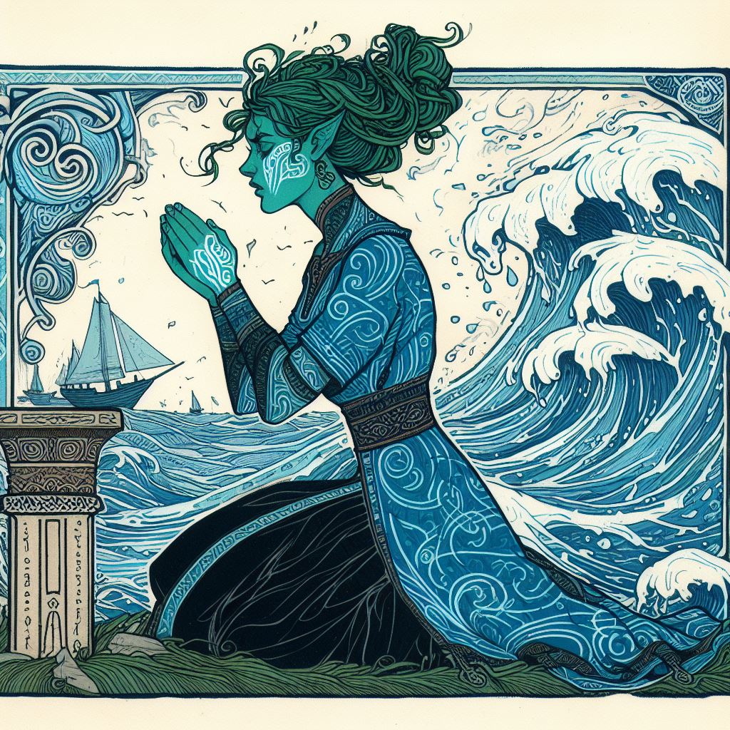 Female Water genasi cleric.jpg