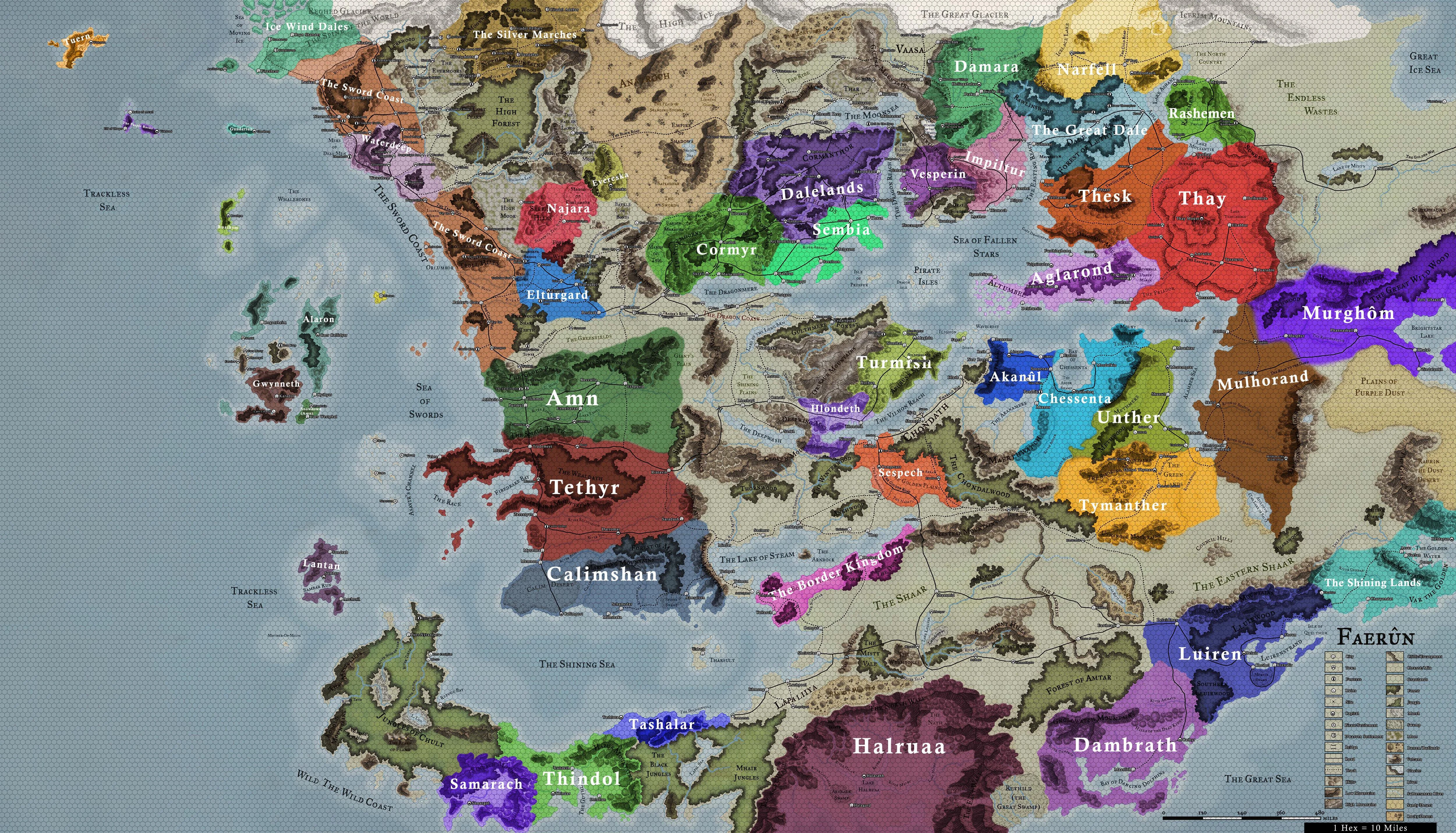Forgotten Realms planet Toril - Faerun continent.png