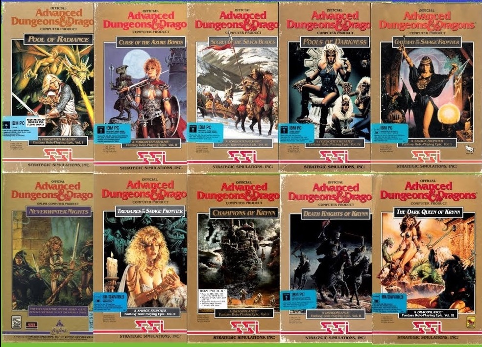 A selection of covers for the Gold Box games