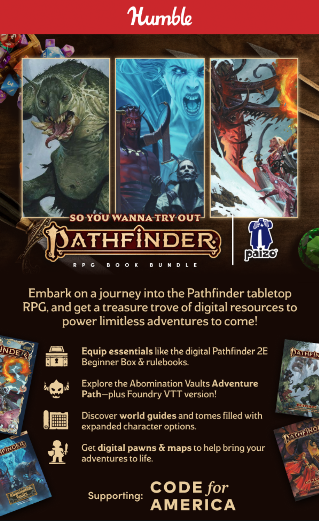 Pathfinder 2E Humble Bundle includes RPG's core rulebook, adventures, maps  and more from under £5