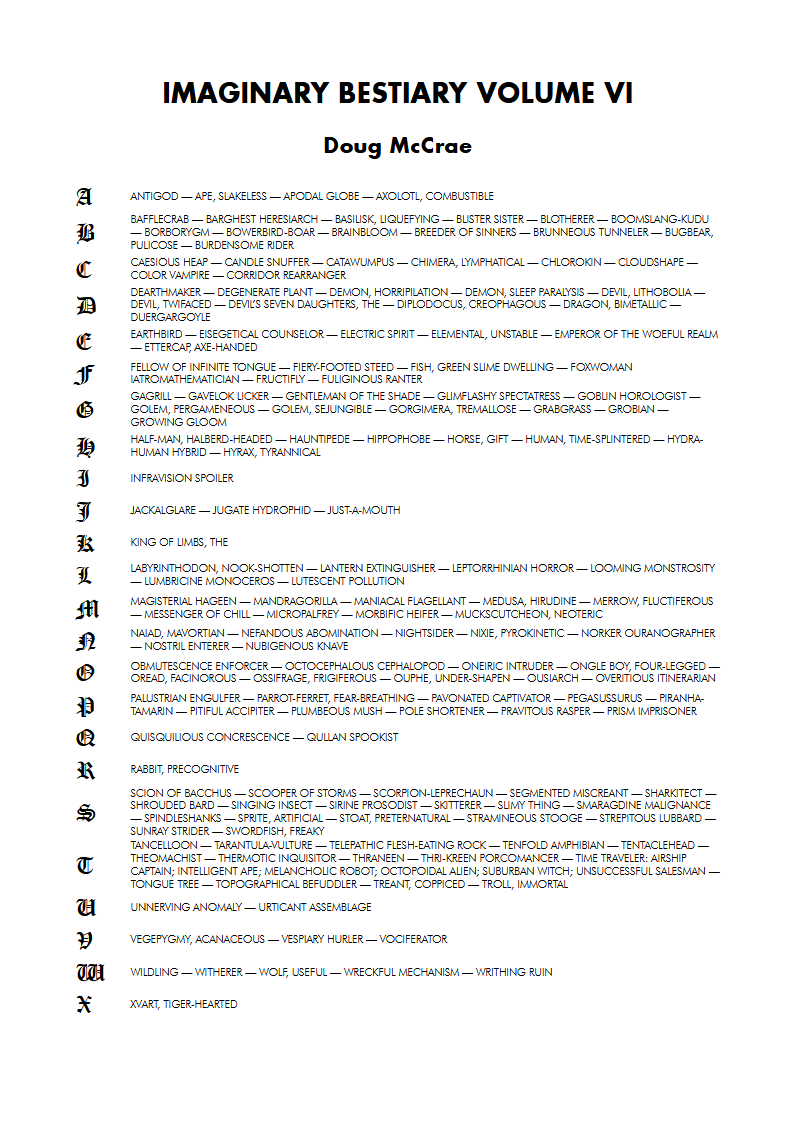 Imaginary Bestiary Volume VI.png
