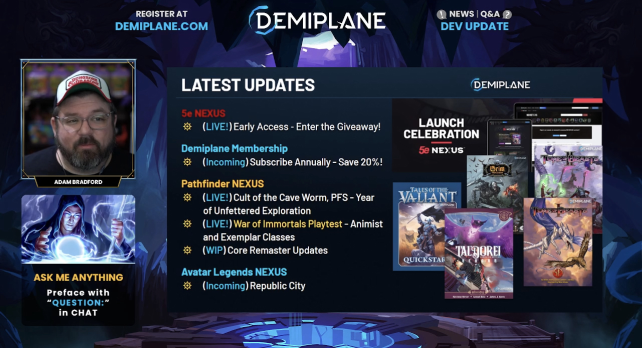 Launch Celebration including Tales of the Valiant, Taldorei, Ghostfire Gaming, and a chance to win stuff! Launch Celebration including Tales of the Valiant, Taldorei, Ghostfire Gaming, and a chance to win stuff!
