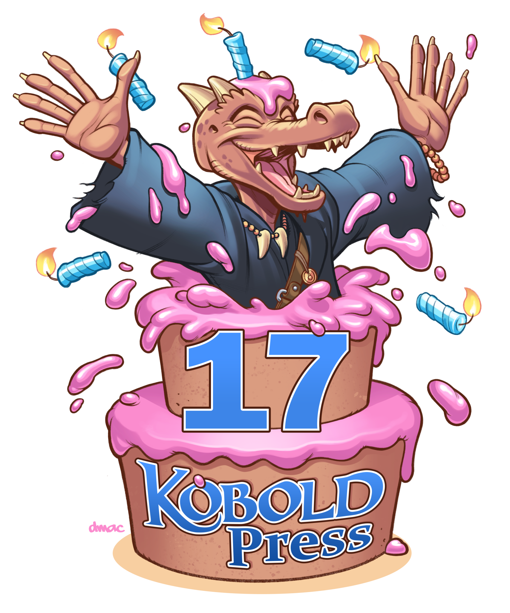 a kobold jumping out of a cake laved 17
