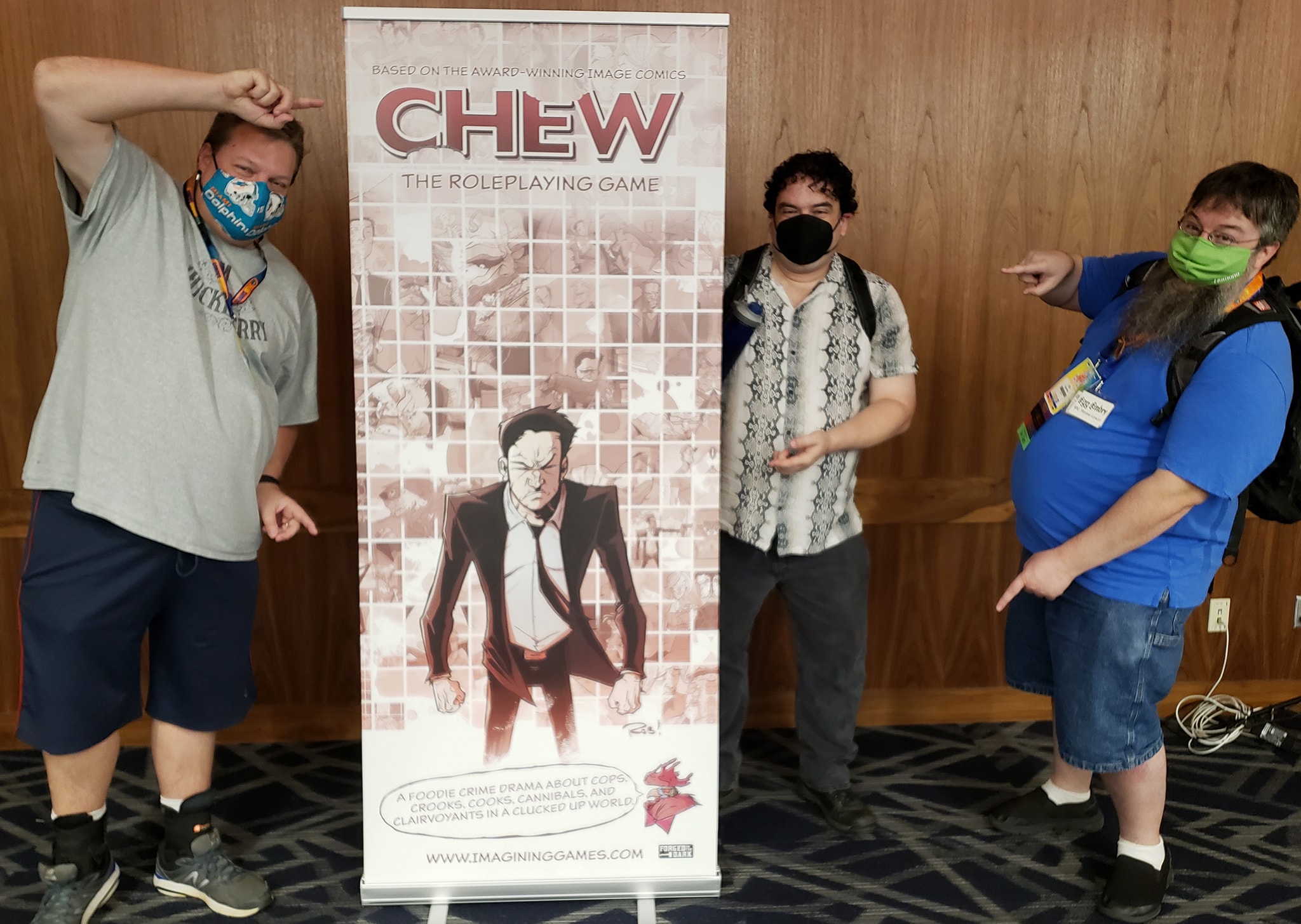 [L to R] John McGuire, Leland Beauchamp, and Egg Embry after playing CHEW.jpg