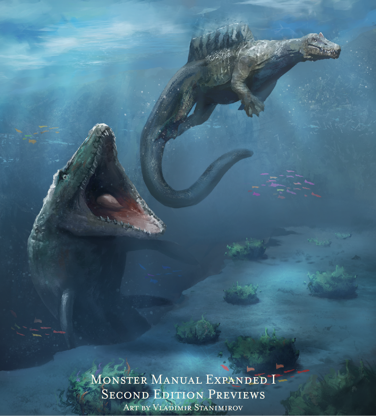Mosasaur attacking Spinosaurus.png