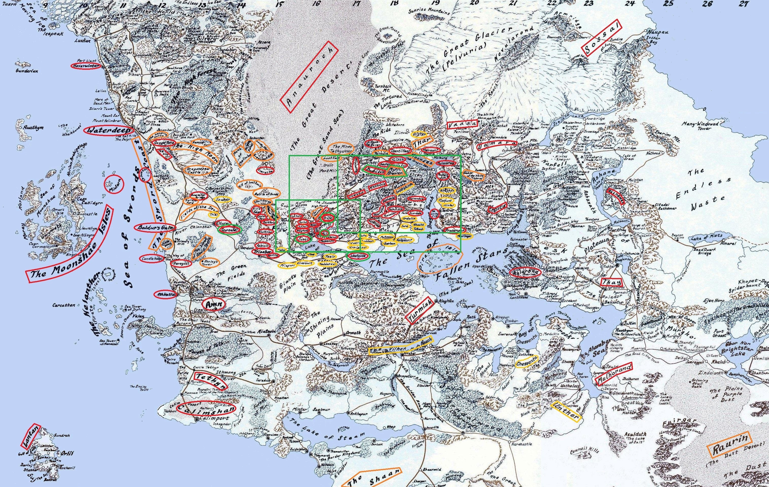 Original Faerun Map--with sites described in 1987 circled, inset.jpg