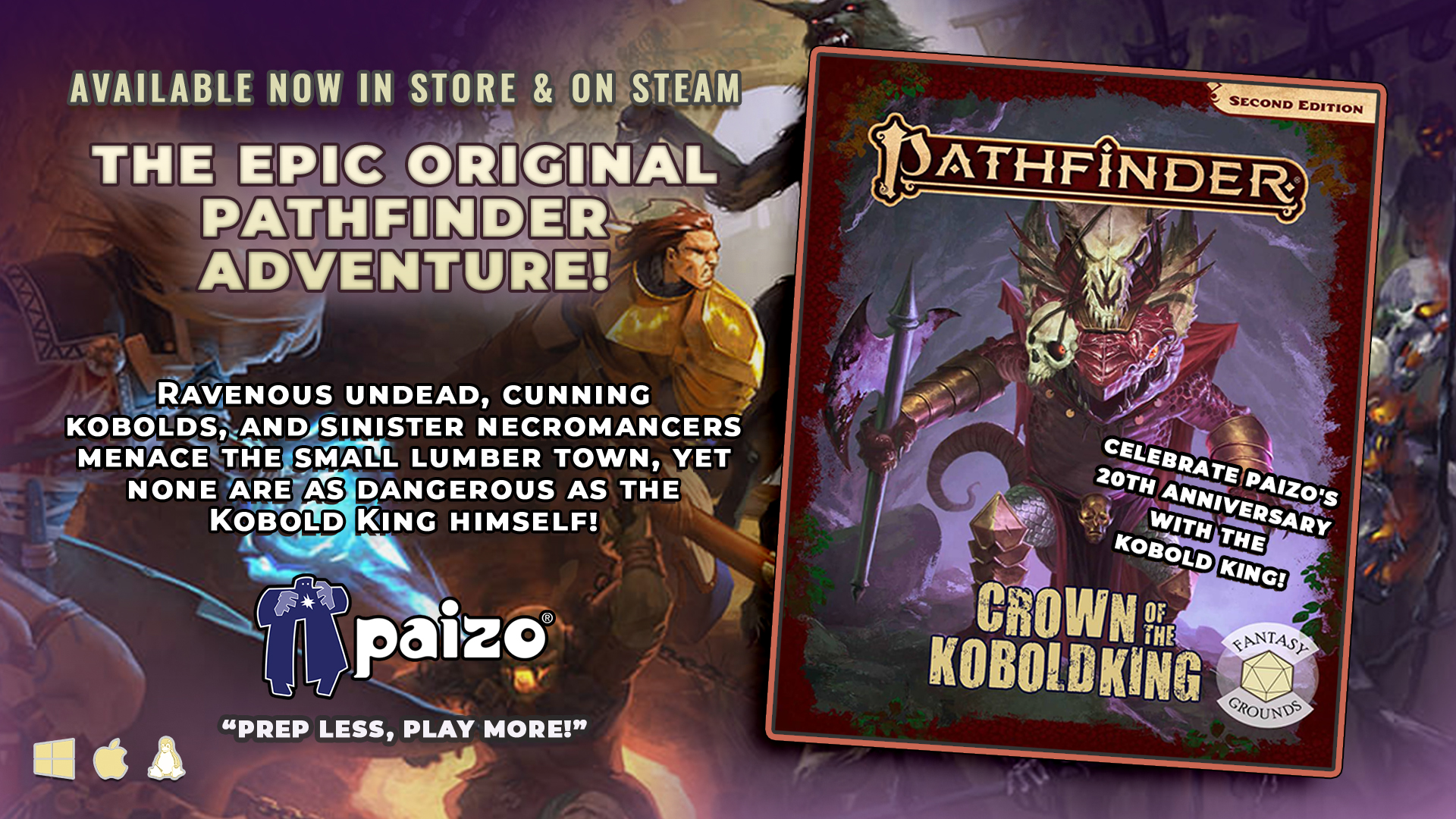 Pathfinder 2 RPG - Pathfinder Adventure Crown of the Kobold King Anniversary Edition(PZOSMWPZO...jpg