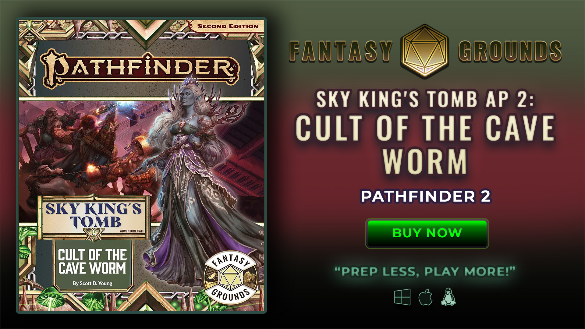Pathfinder 2 RPG - Sky King's Tomb AP 2 Cult of the Cave Worm (PZOSMWPZO90194FG).jpg