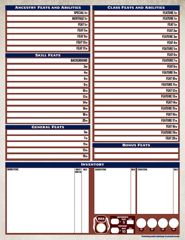 Pathfinder Character Sheet Tutorial E offersindia