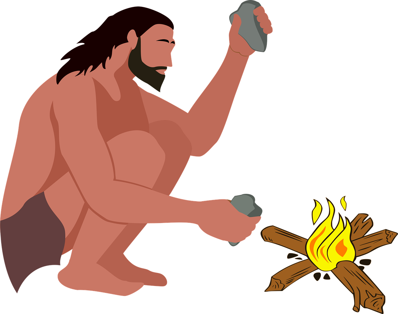 Первобытный пещерный человек первобытный пещерный человек. Неандерталец (homo Neanderthalensis). Древний человек. Древний человек добывает огонь.