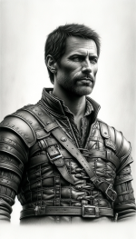 DALL·E 2024-01-30 06.21.21 - A black and white pencil portrait of a middle-aged male in leathe...png