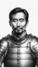 DALL·E 2024-01-30 06.21.35 - A black and white pencil portrait of a middle-aged Asian male in ...png