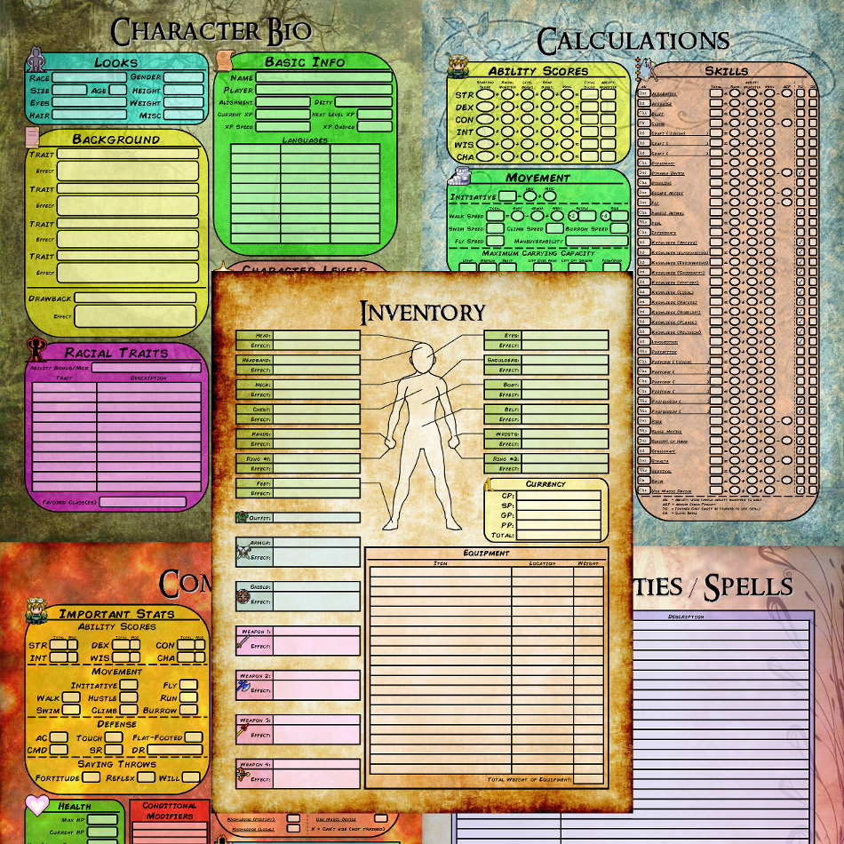 Tabletop Character Sheet