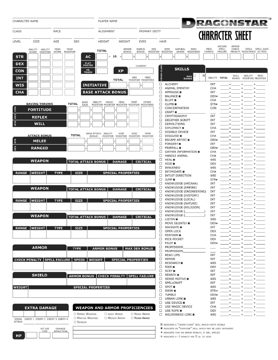 Dragonstar 3 5 Character Sheet En World Dungeons Dragons Tabletop Roleplaying Games