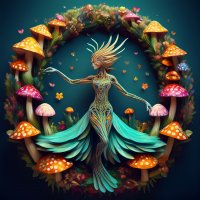 Firefly A fey creature made up of plants with a humanoid form. Accents of color from flowers. ...jpg