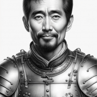 DALL·E 2024-01-30 06.21.35 - A black and white pencil portrait of a middle-aged Asian male in ...png