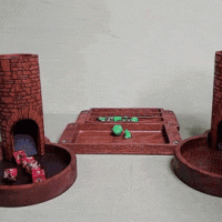 Round Dice Tower + Custom Dice Vaults by Mystic Wood Forge.gif