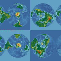 Yaarel 2022 edit - Earth - equidistant azimuthal, polar hemispheric (Gott, WeathermanSweden us...png