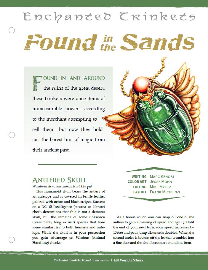 D&D 5E EN5ider 401 Enchanted Trinkets Found in the Sands EN