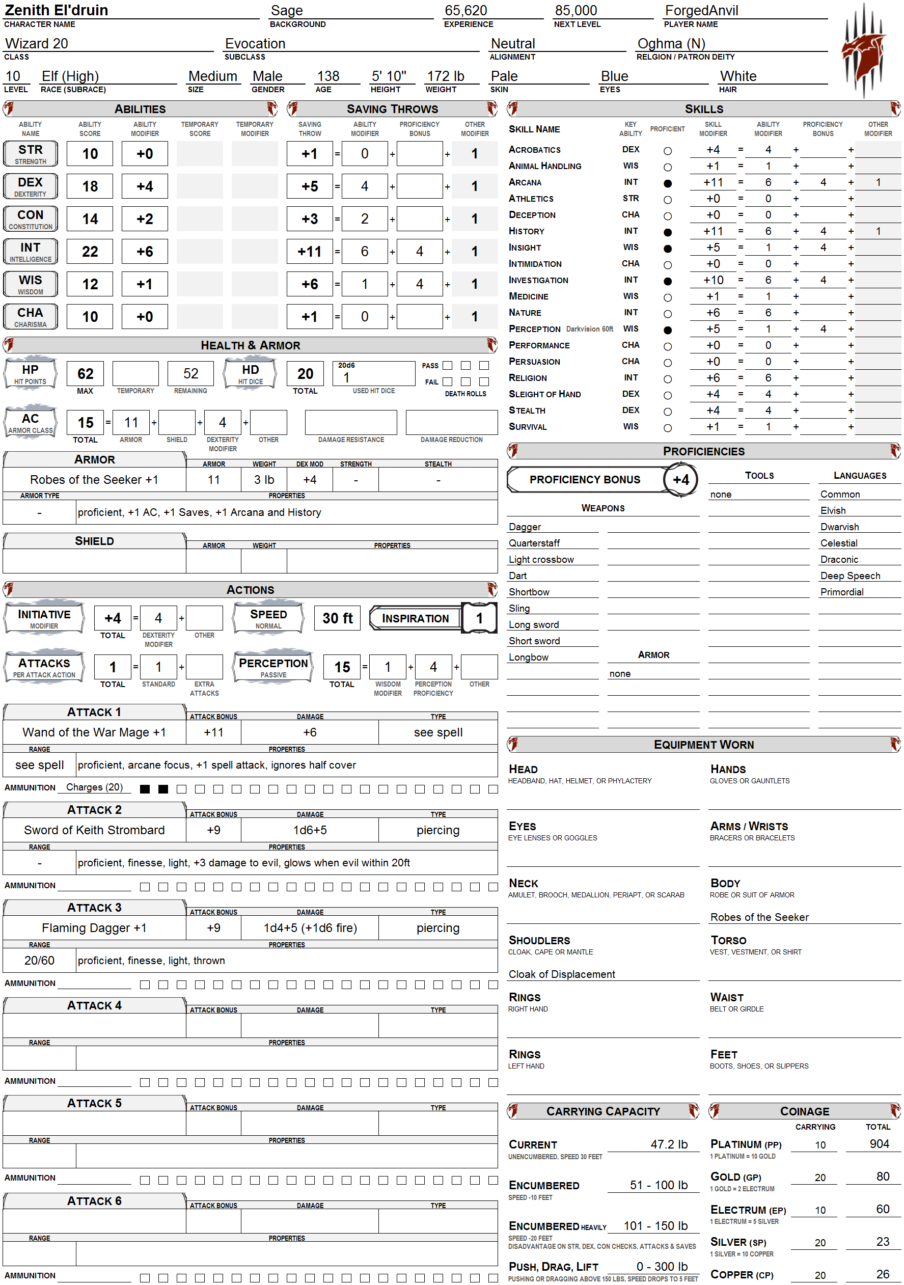 Homebrew ForgedAnvil D&D 5E Character Generator - Page 20