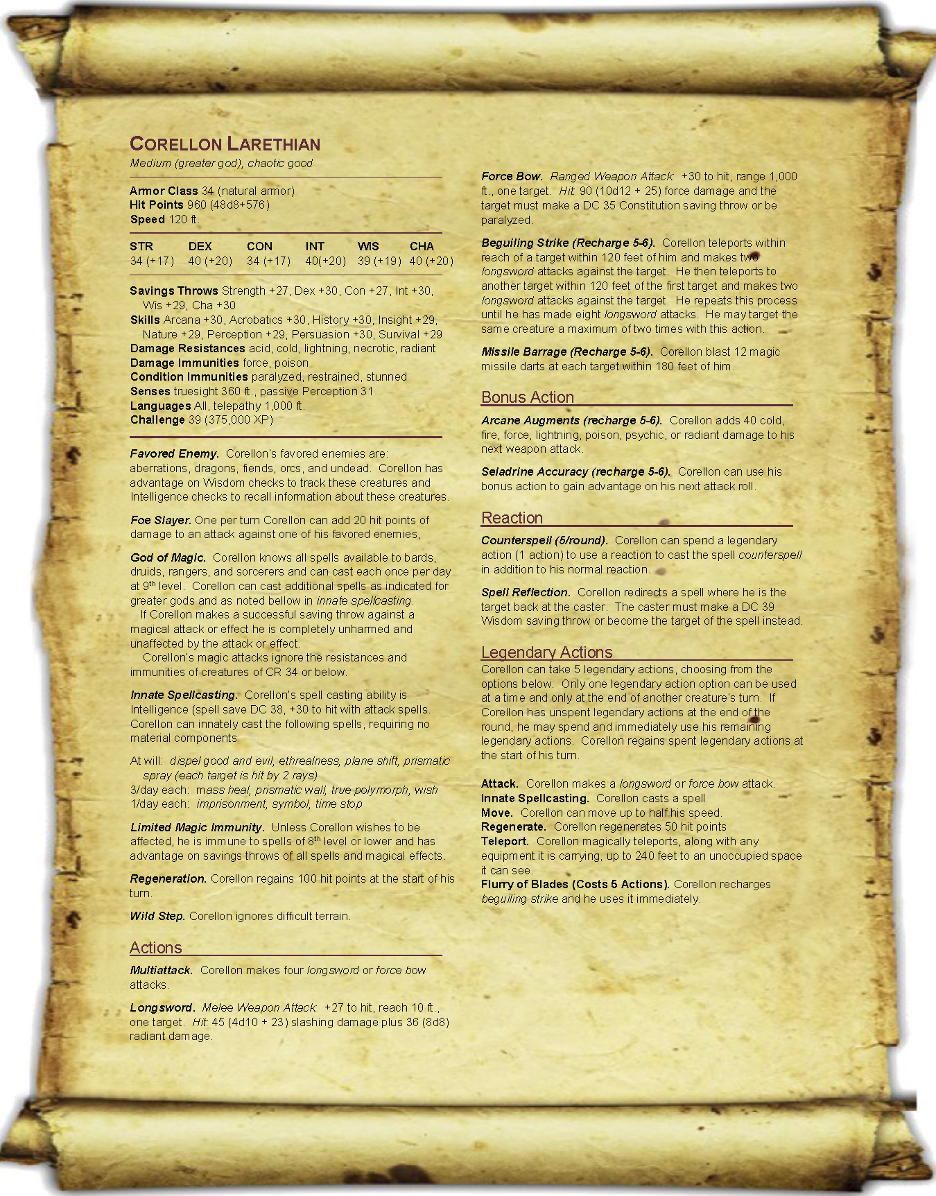 Homebrew 5e EPIC MONSTER UPDATES