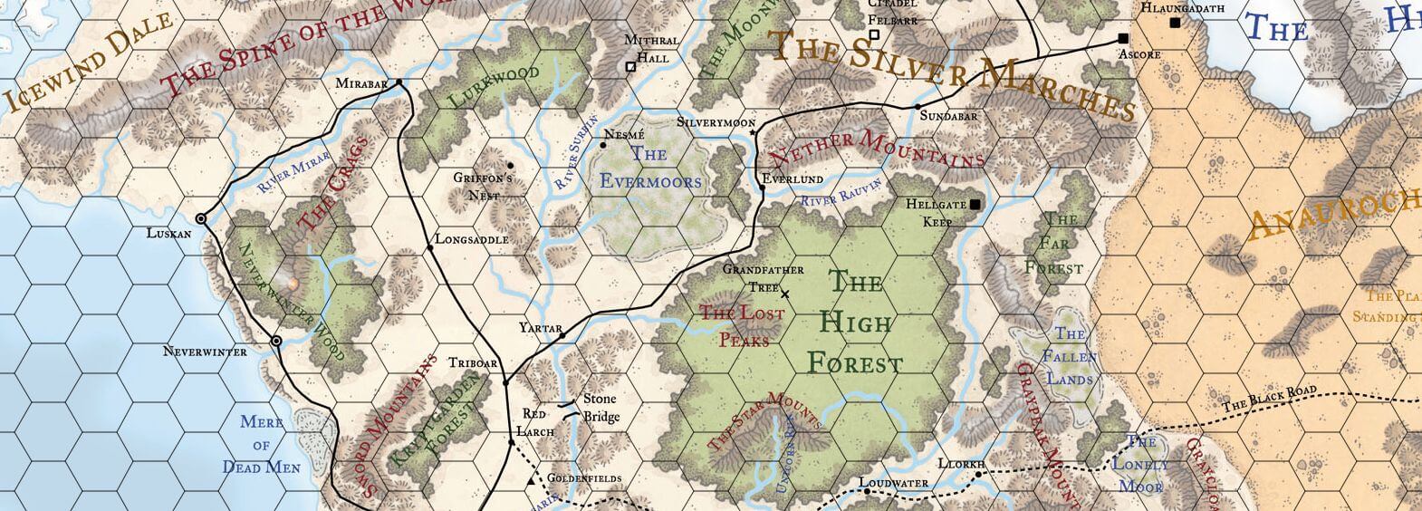 Dd Map Of Faerun - Maping Resources