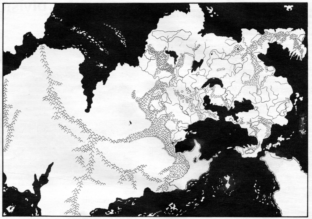 Greyhawk 1980 Gygax, World of Greyhawk Folio, original, with coasts and mountains only.png
