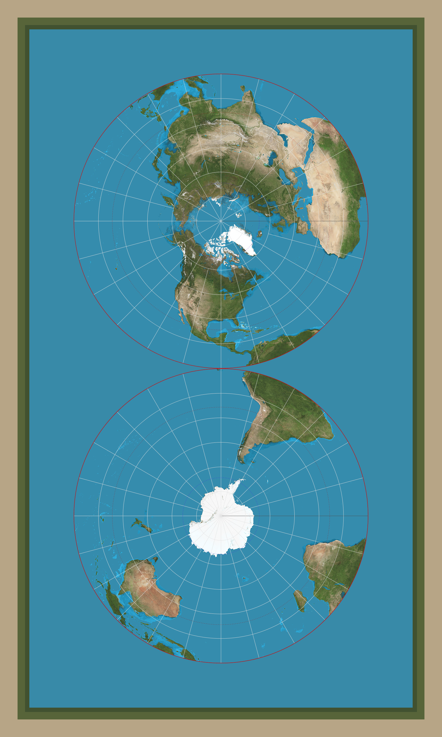 Vere 2022 - Earth - Azimuthal Equidistant Projection, Polar Hemispheric (NASA Earth Observator...png